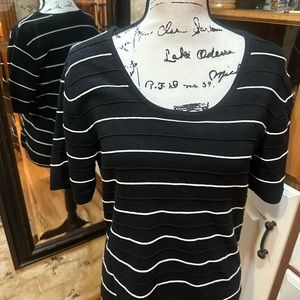 Croft & Barrow black shirt with white stripes